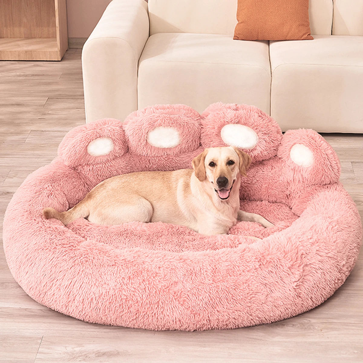 Large Fluffy Dog Bed - Premium Pet Sofa Basket and Kennel Mat for Dogs and Cats, Includes Blanket Accessories